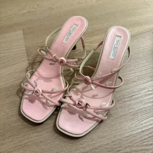 Tony Bianco Allure Mules - Pink Blossom Rosette Strappy Women's Sandals