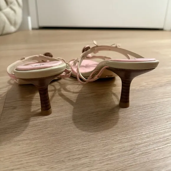 Tony Bianco Allure Mules - Pink Blossom Rosette Strappy Women's Sandals
