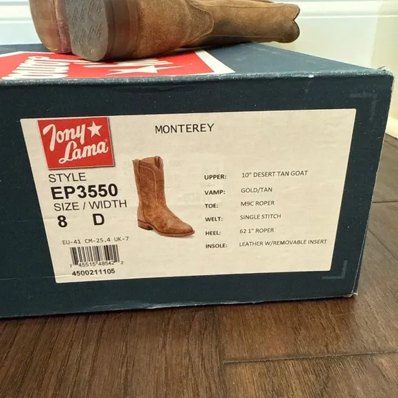 Tony Lama Desert Tan Goat Monterey Men’s Western Boots