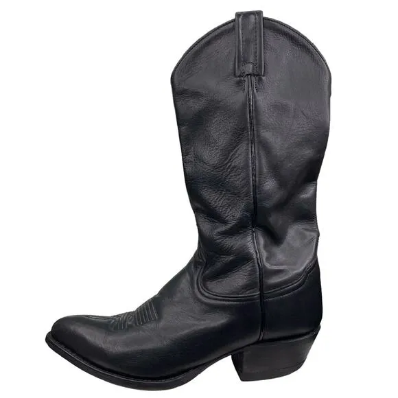 Tony Lama Mens Soft Black Leather Western Cowboy Boot Size US 8 D