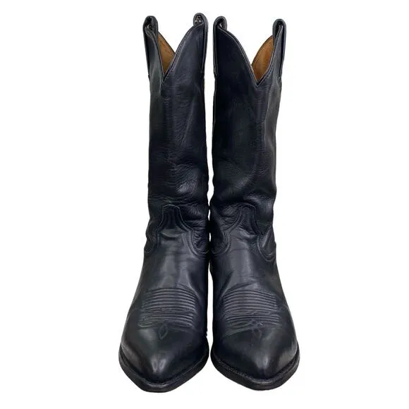 Tony Lama Mens Soft Black Leather Western Cowboy Boot Size US 8 D