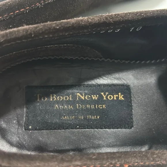Too Boot New York Adam Derrick Brown Suede Slip On Loafers. Size 10