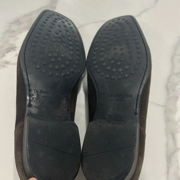 Too Boot New York Adam Derrick Brown Suede Slip On Loafers. Size 10