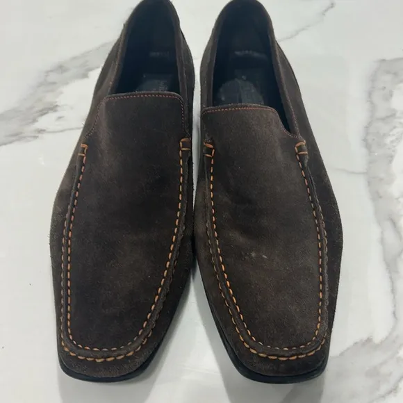 Too Boot New York Adam Derrick Brown Suede Slip On Loafers. Size 10