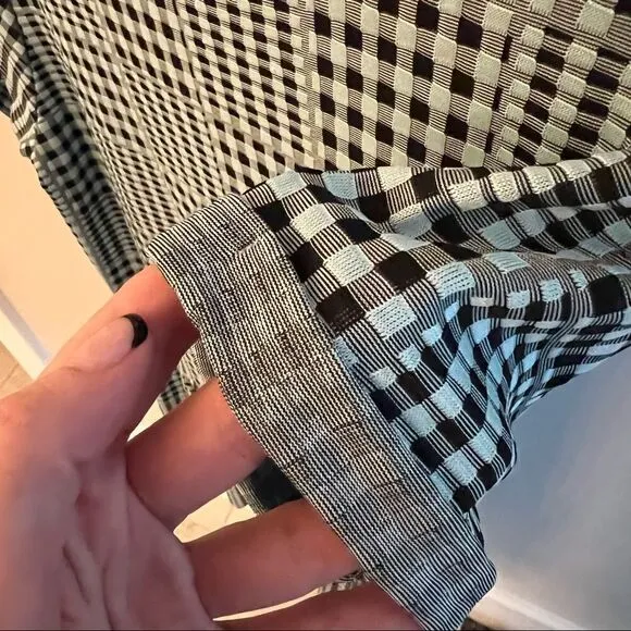 Topshop black blue gingham shirt dress size 10 US. Bought at Topshop London.