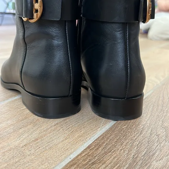 Tori Burch Leather and suede over the knee boots with gold hardware