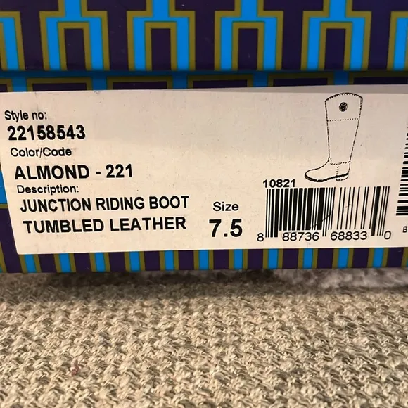 Tory Burch Almond Junction Riding Boot size 7.5
