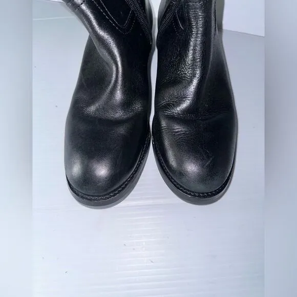 Tory Burch Black &amp; Gold Riding Boots