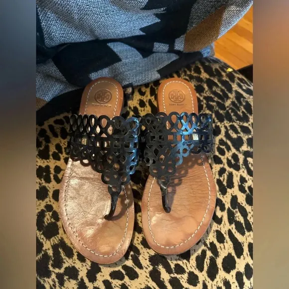 Tory Burch Black Cutout Sandals
