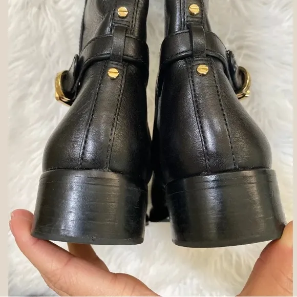 TORY BURCH Black MARLENE TALL RIDING BOOT 6.5