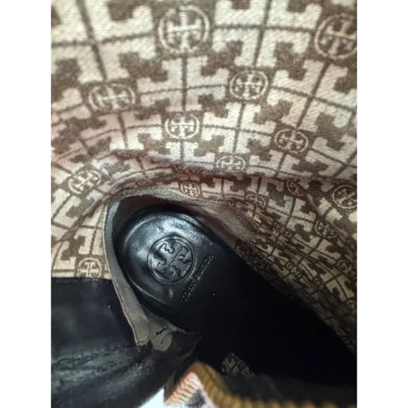 Tory Burch Boots Womens 9 Donovan Tall Equestrian Riding Black Leather