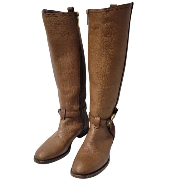 Tory Burch Brown Genuine Leather Tall Riding Women’s Boots Shoes Size 6M US