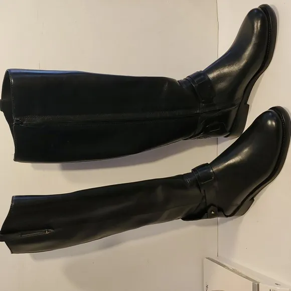 Tory Burch Colton Leather Riding Boots Galleon Leather Black Size 5.5M NWOT'S