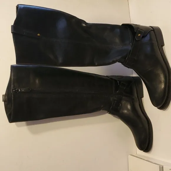 Tory Burch Colton Leather Riding Boots Galleon Leather Black Size 5.5M NWOT'S