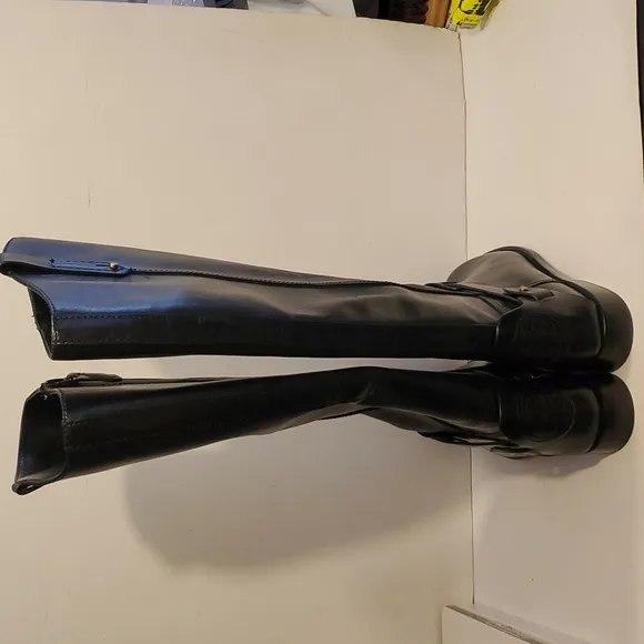 Tory Burch Colton Leather Riding Boots Galleon Leather Black Size 5.5M NWOT'S