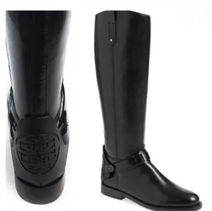Tory Burch Colton Leather Riding Boots Galleon Leather Black Size 5.5M NWOT'S