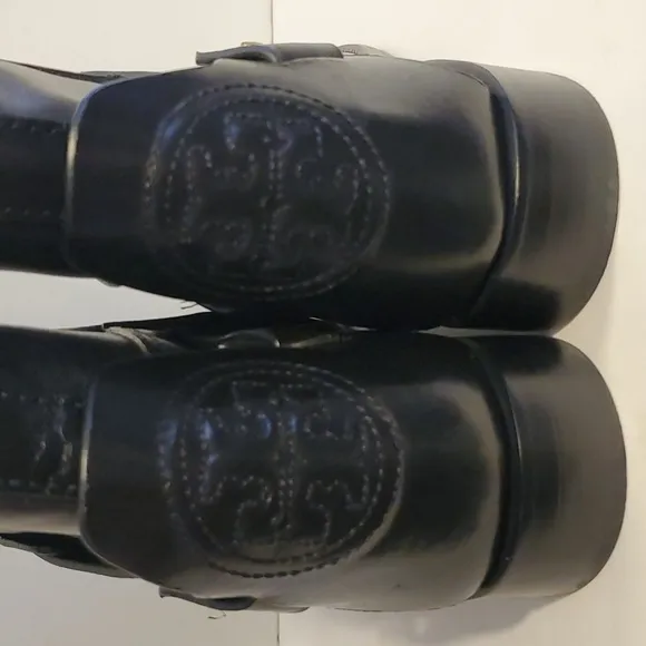 Tory Burch Colton Leather Riding Boots Galleon Leather Black Size 5.5M NWOT'S