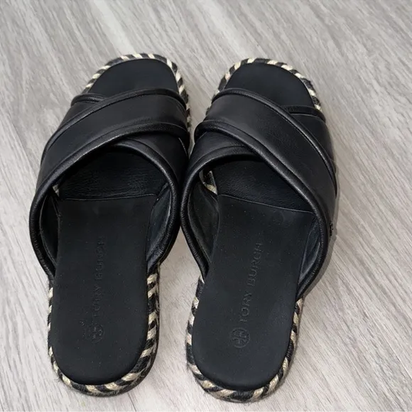 Tory Burch Cross Espadrille Slide Sandals