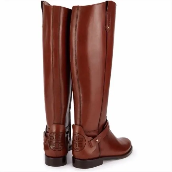Tory Burch Derby Brown Leather Boots Size 6 1/2