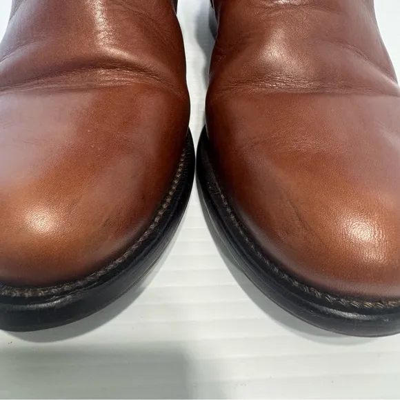 Tory Burch Derby Brown Leather Boots Size 6 1/2