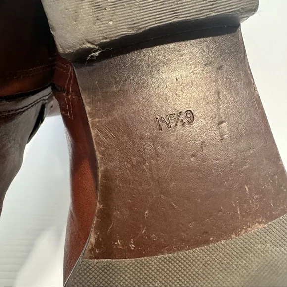 Tory Burch Derby Brown Leather Boots Size 6 1/2