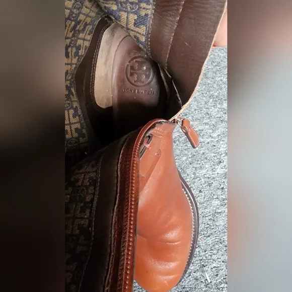 Tory Burch Derby Riding Boots Almond Galleon Antique Leather Size 6.5