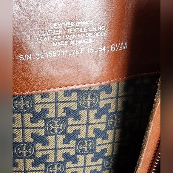 Tory Burch Derby Riding Boots Almond Galleon Antique Leather Size 6.5