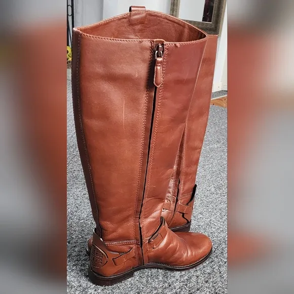 Tory Burch Derby Riding Boots Almond Galleon Antique Leather Size 6.5