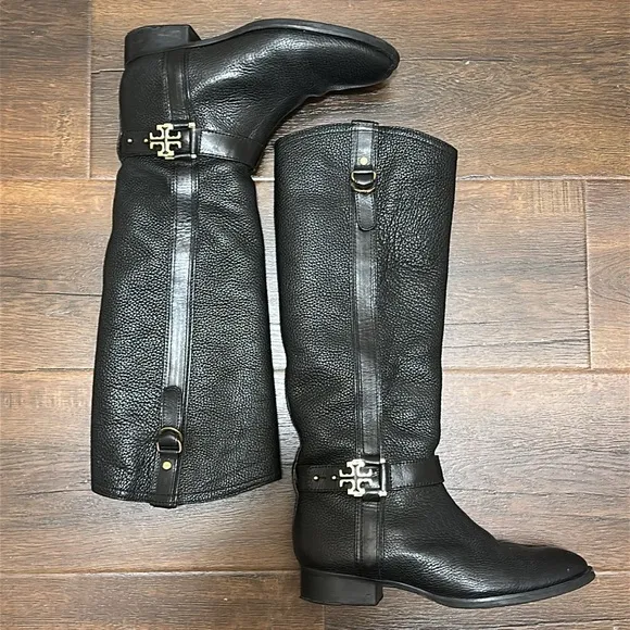 Tory Burch Elina black riding boot size 9M
