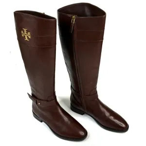 Tory Burch Everly Brown Leather Knee High Riding Boots Women's Size 7M