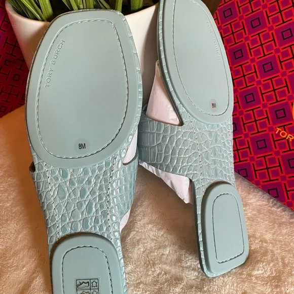 Tory Burch Georgia Sandals Soft Croco Emboss