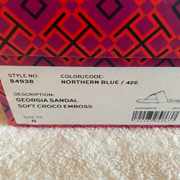 Tory Burch Georgia Sandals Soft Croco Emboss