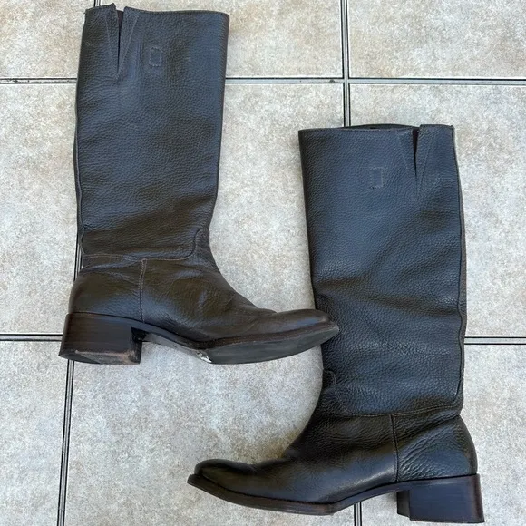 Tory Burch Keaton Riding Boots Brown Leather Knee High