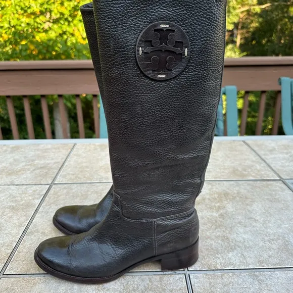Tory Burch Keaton Riding Boots Brown Leather Knee High