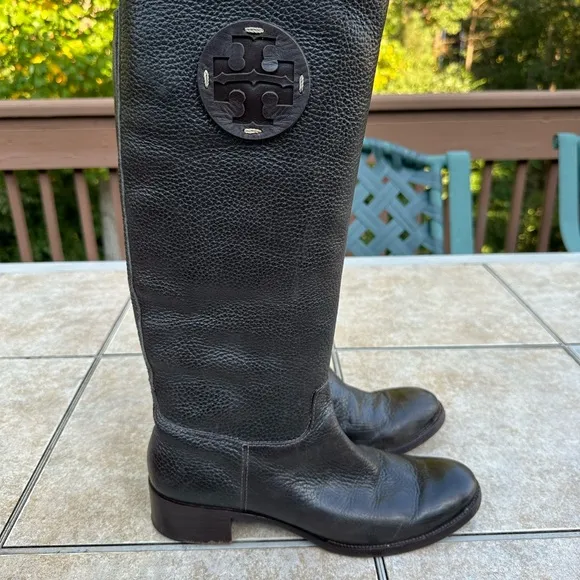 Tory Burch Keaton Riding Boots Brown Leather Knee High