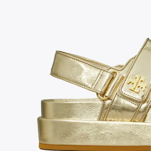 Tory Burch KIRA Sport Gold Chunky Platform Sandals; EUC. With box!