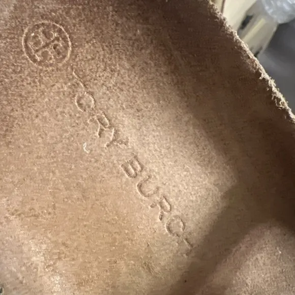 Tory Burch Miller Cloud Leather Sandal  silver Cream/Caramel  Size 9.5 -