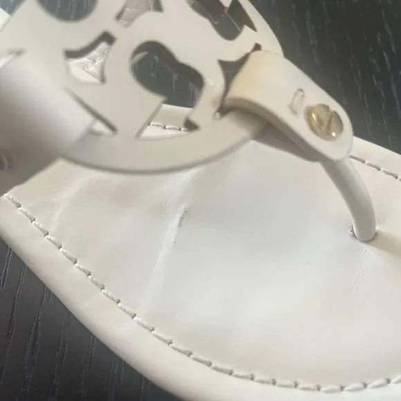 Tory Burch Miller Leather Sandals- White w/ dust bag
