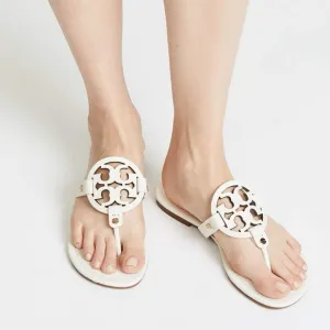 Tory Burch Miller Leather Sandals- White w/ dust bag