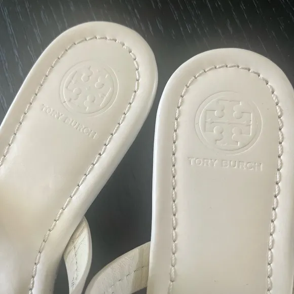 Tory Burch Miller Leather Sandals- White w/ dust bag