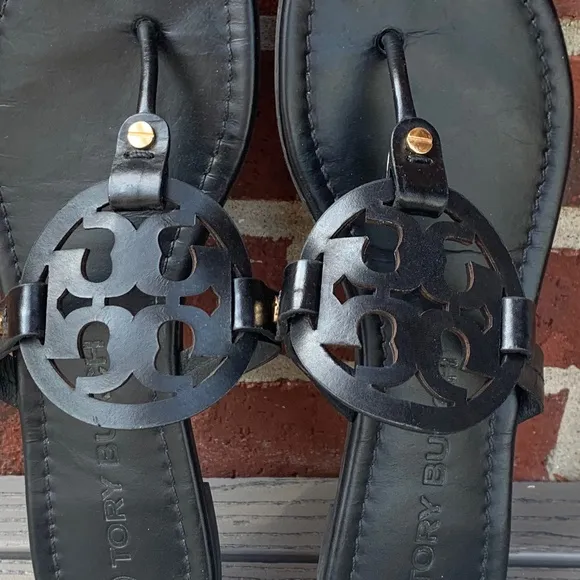 Tory Burch Miller Sandals in Black Leather