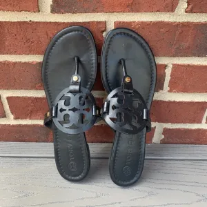 Tory Burch Miller Sandals in Black Leather