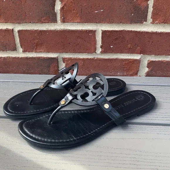 Tory Burch Miller Sandals in Black Leather