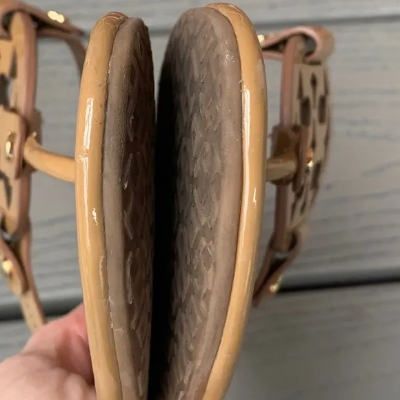 Tory Burch Miller Sandals in Tan Patent Leather
