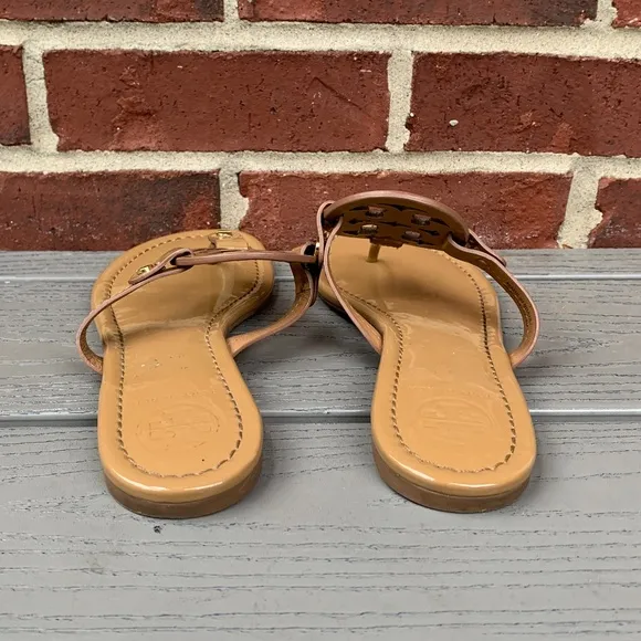 Tory Burch Miller Sandals in Tan Patent Leather