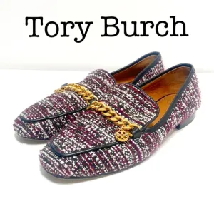 Tory Burch Mini Benton Charm Tweed Loafers Size 7