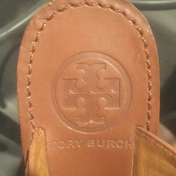 Tory Burch Pebbled‎ Leather Wedge Sandals
