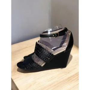 Tory Burch Perforated Gladiator 85MM Wedge Sandal Size 8.5M