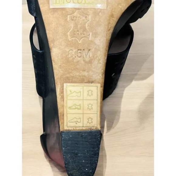 Tory Burch Perforated Gladiator 85MM Wedge Sandal Size 8.5M