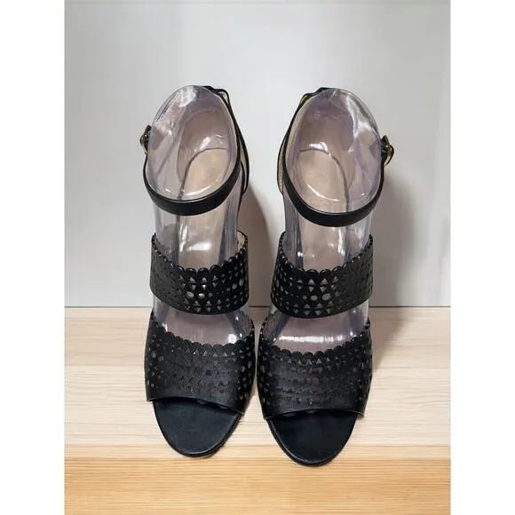Tory Burch Perforated Gladiator 85MM Wedge Sandal Size 8.5M